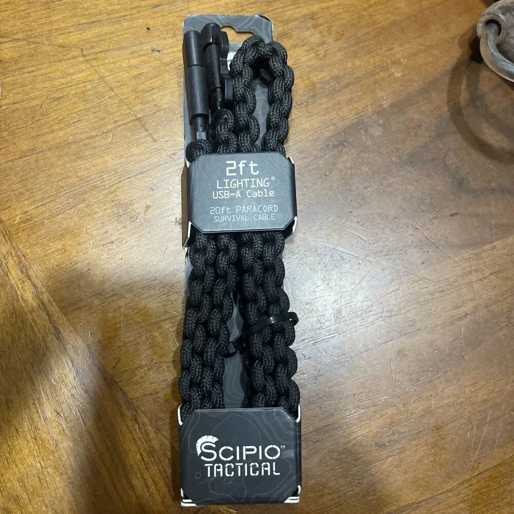 Scipio STPARAMFI Apple Compatible Paracord Cable Tactical Charging Cable 2ft